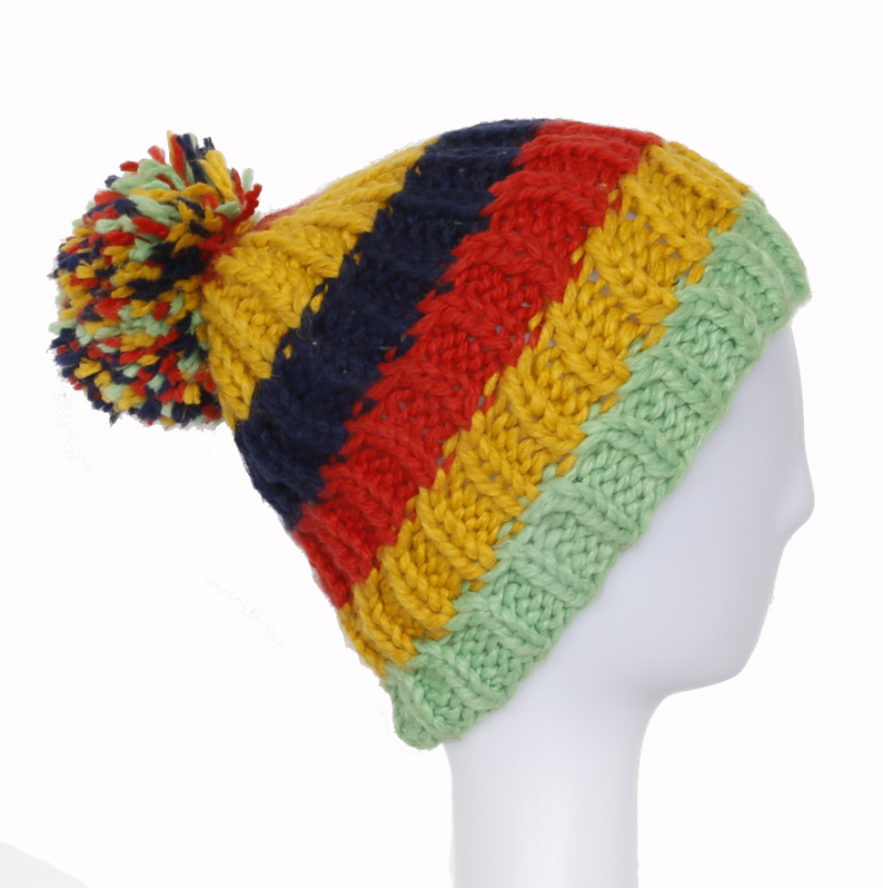 Customized Simple Beanie Knitted Winter Hat with Ball 