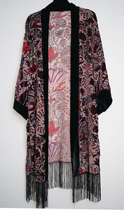 Women summer cape burn out polyester light floral printed long shawl
