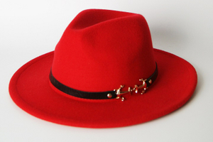 2017 Wool Felt Hat Lady Fashion Fedora Hat with Leather Band 