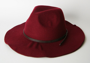 Women Wool Felt Hat Fashion Fedora Hat with Leather Band 
